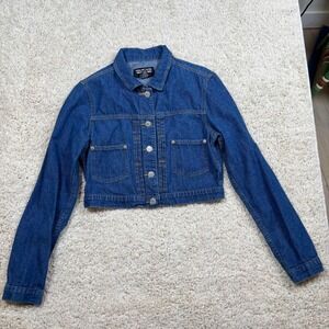 POLO JEANS CO‎ RALPH LAUREN Womens Denim Jacket Blue Cropped Trucker Size S